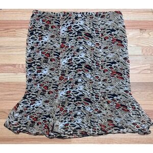 Lane Bryant Safari Luxe Flared Skirt Plus Size 24 Animal Print Quiet Luxury Chic